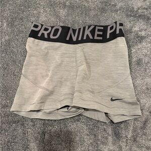 Nike Pro Dri-Fit 3in inseam Shorts Light Gray